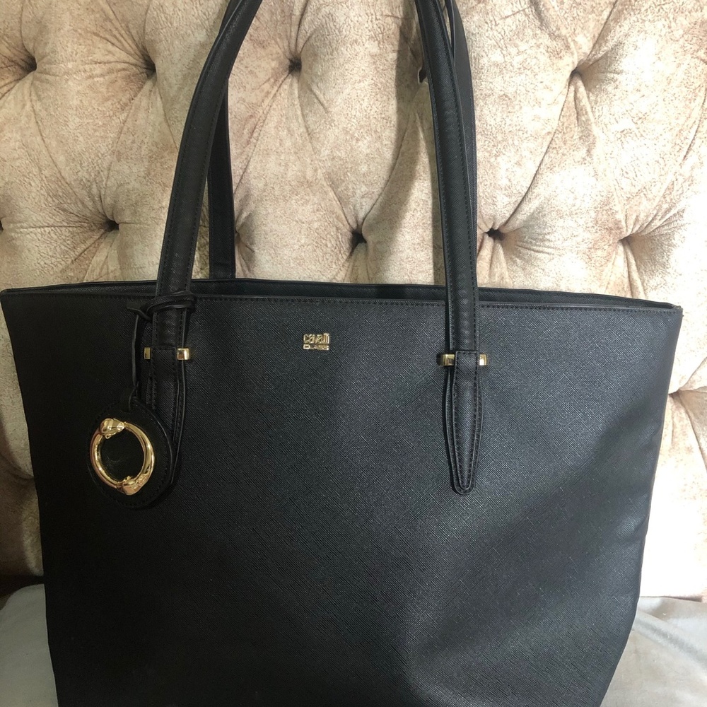 Cavalli Class Black Leather Bag